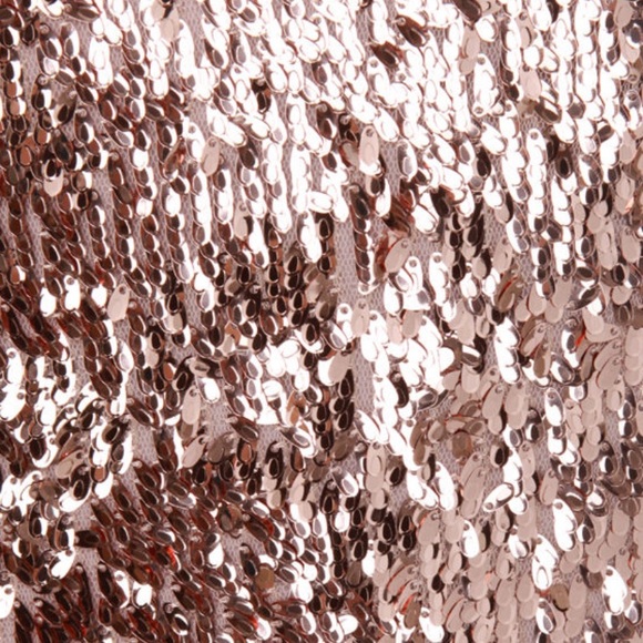 Rubber Ducky Productions Sequin-dy City Rose Gold Pink Mini Dress Size L - Picture 4 of 9